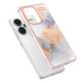 For Xiaomi Redmi Note 13 Pro+ 5G Electroplating IMD TPU Phone Case(White Marble)