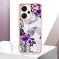 For Xiaomi Redmi Note 13 Pro+ 5G Electroplating IMD TPU Phone Case(Purple Flower)