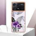 For Xiaomi Poco X6 Pro Electroplating IMD TPU Phone Case(Purple Flower)