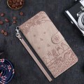 For Xiaomi Poco C65/Poco M6 Cat Embossing Pattern Leather Phone Case with Lanyard(Grey)