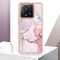 For Xiaomi 13T/13T Pro Electroplating Marble Dual-side IMD Phone Case(Rose Gold 005)