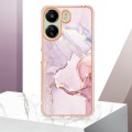 For Xiaomi Redmi 13C 4G Electroplating Marble Dual-side IMD Phone Case(Rose Gold 005)
