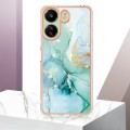 For Xiaomi Redmi 13C 4G Electroplating Marble Dual-side IMD Phone Case(Green 003)
