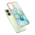 For Xiaomi Redmi 13C 4G Electroplating Marble Dual-side IMD Phone Case(Green 003)