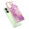 For Xiaomi Redmi 13C 4G Electroplating Marble Dual-side IMD Phone Case(Purple 001)