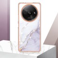 For Xiaomi Redmi A3 Electroplating Marble Dual-side IMD Phone Case(White 006)