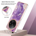 For Xiaomi Redmi A3 Electroplating Marble Dual-side IMD Phone Case(Purple 002)