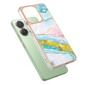 For Xiaomi Redmi Note 13 4G Global Electroplating Marble Dual-side IMD Phone Case(Green 004)