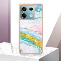 For Xiaomi Redmi Note 13 5G Global Electroplating Marble Dual-side IMD Phone Case(Green 004)
