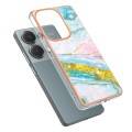 For Xiaomi Redmi Note 13 Pro 4G Global Electroplating Marble Dual-side IMD Phone Case(Green 004)