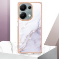 For Xiaomi Poco M6 Pro 4G Electroplating Marble Dual-side IMD Phone Case(White 006)