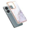 For Xiaomi Poco M6 Pro 4G Electroplating Marble Dual-side IMD Phone Case(White 006)