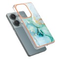 For Xiaomi Poco M6 Pro 4G Electroplating Marble Dual-side IMD Phone Case(Green 003)