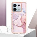 For Xiaomi Redmi Note 13 Pro 5G Global Electroplating Marble Dual-side IMD Phone Case(Rose Gold 005)