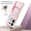 For Xiaomi Redmi Note 13 Pro 5G Global Electroplating Marble Dual-side IMD Phone Case(Rose Gold 005)