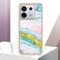 For Xiaomi Redmi Note 13 Pro 5G Global Electroplating Marble Dual-side IMD Phone Case(Green 004)