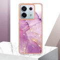 For Xiaomi Redmi Note 13 Pro 5G Global Electroplating Marble Dual-side IMD Phone Case(Purple 001)