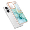 For Xiaomi Redmi Note 13 Pro+ 5G Electroplating Marble Dual-side IMD Phone Case(Green 003)
