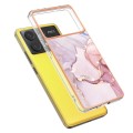 For Xiaomi Poco X6 Pro Electroplating Marble Dual-side IMD Phone Case(Rose Gold 005)