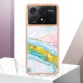 For Xiaomi Poco X6 Pro Electroplating Marble Dual-side IMD Phone Case(Green 004)