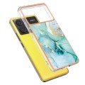 For Xiaomi Poco X6 Pro Electroplating Marble Dual-side IMD Phone Case(Green 003)