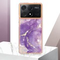 For Xiaomi K70E Electroplating Marble Dual-side IMD Phone Case(Purple 002)