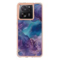 For Xiaomi 13T/13T Pro Electroplating Marble Dual-side IMD TPU Phone Case(Purple 016)