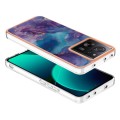 For Xiaomi 13T/13T Pro Electroplating Marble Dual-side IMD TPU Phone Case(Purple 016)