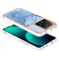 For Xiaomi 13T/13T Pro Electroplating Marble Dual-side IMD TPU Phone Case(Blue 018)