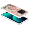 For Xiaomi 13T/13T Pro Electroplating Marble Dual-side IMD TPU Phone Case(Rose Gold 015)