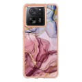 For Xiaomi 13T/13T Pro Electroplating Marble Dual-side IMD TPU Phone Case(Rose Red 014)