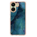 For Xiaomi Redmi 13C 4G Electroplating Marble Dual-side IMD TPU Phone Case(Green 017)