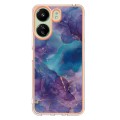 For Xiaomi Redmi 13C 4G Electroplating Marble Dual-side IMD TPU Phone Case(Purple 016)