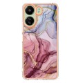 For Xiaomi Redmi 13C 4G Electroplating Marble Dual-side IMD TPU Phone Case(Rose Red 014)