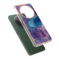 For Xiaomi Redmi A3 Electroplating Marble Dual-side IMD TPU Phone Case(Purple 016)