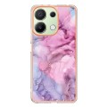 Xiaomi Redmi Note 13 4G Electroplating Marble Dual-side IMD TPU Phone Case(Pink 013)