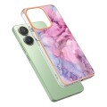 Xiaomi Redmi Note 13 4G Electroplating Marble Dual-side IMD TPU Phone Case(Pink 013)