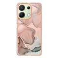 Xiaomi Redmi Note 13 4G Electroplating Marble Dual-side IMD TPU Phone Case(Rose Gold 015)