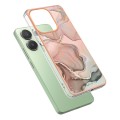 Xiaomi Redmi Note 13 4G Electroplating Marble Dual-side IMD TPU Phone Case(Rose Gold 015)