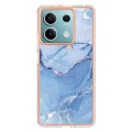 For Xiaomi Redmi Note 13 5G Global Electroplating Marble Dual-side IMD TPU Phone Case(Blue 018)