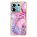 For Xiaomi Redmi Note 13 5G Global Electroplating Marble Dual-side IMD TPU Phone Case(Pink 013)