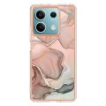 For Xiaomi Redmi Note 13 5G Global Electroplating Marble Dual-side IMD TPU Phone Case(Rose Gold 015)
