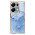 For Xiaomi Redmi Note 13 Pro 4G/Poco M6 Pro 4G Electroplating Marble Dual-side IMD TPU Phone Case(Bl