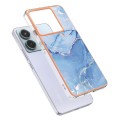 For Xiaomi Redmi Note 13 Pro 5G Global Electroplating Marble Dual-side IMD TPU Phone Case(Blue 018)