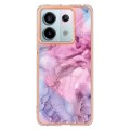 For Xiaomi Redmi Note 13 Pro 5G Global Electroplating Marble Dual-side IMD TPU Phone Case(Pink 013)