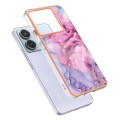 For Xiaomi Redmi Note 13 Pro 5G Global Electroplating Marble Dual-side IMD TPU Phone Case(Pink 013)