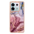For Xiaomi Redmi Note 13 Pro 5G Global Electroplating Marble Dual-side IMD TPU Phone Case(Rose Red 0