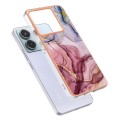 For Xiaomi Redmi Note 13 Pro 5G Global Electroplating Marble Dual-side IMD TPU Phone Case(Rose Red 0