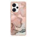 For Xiaomi Redmi Note 13 Pro+ Electroplating Marble Dual-side IMD TPU Phone Case(Rose Gold 015)