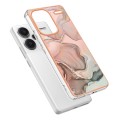 For Xiaomi Redmi Note 13 Pro+ Electroplating Marble Dual-side IMD TPU Phone Case(Rose Gold 015)